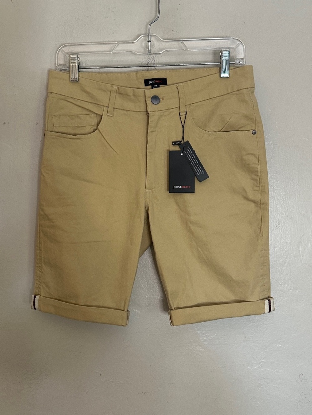 Postmarc Stretch Shorts 29" waist 9" inseam New with tags 97% cotton/3% elastane